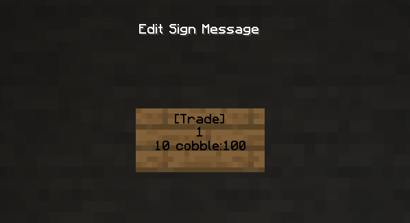 Example of a correctly formated sell sign in the in-game sign editor